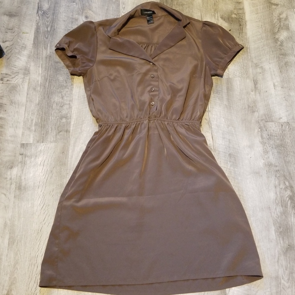 Silky olive green dress size large